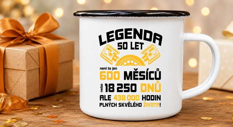 Narozeninový plecháček Legenda 50 let jako dárek pro padesátníka